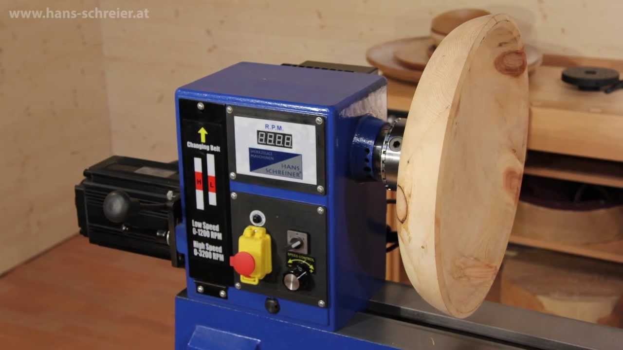 Wood turning with the Holzprofi MC1847V wood lathe - YouTube