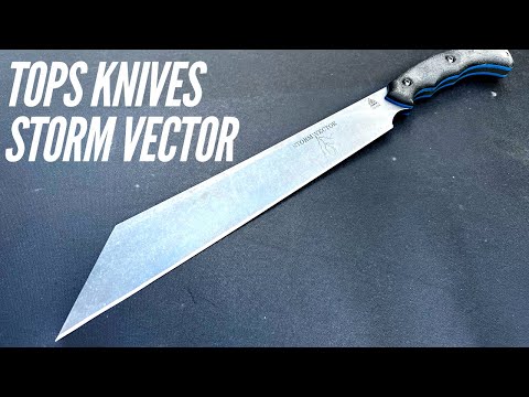 TOPS KNIVES Storm Vector: Basically A Compact Woods Sword | Solid Chopper for Survival, Bushcraft