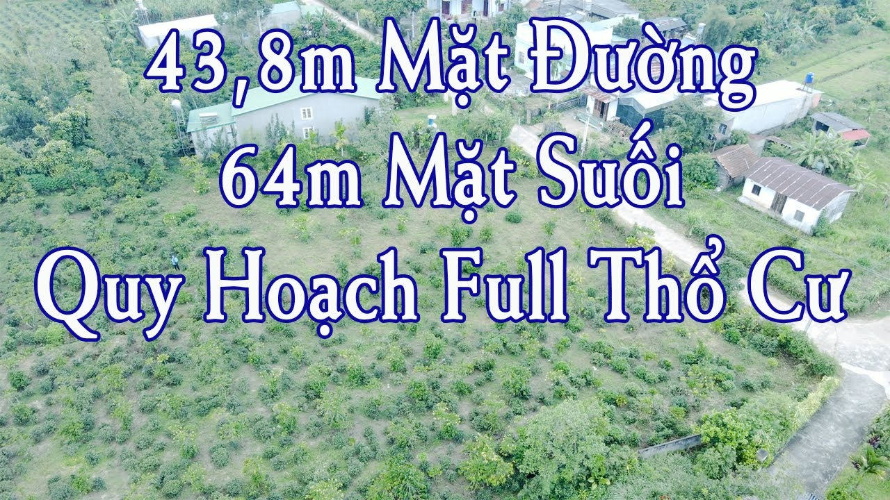 3916m2 có 43,8m mặt đường, 64m suối lớn QH full thổ cư giá chỉ 8 tỷ 9 đất TP Bảo Lộc video