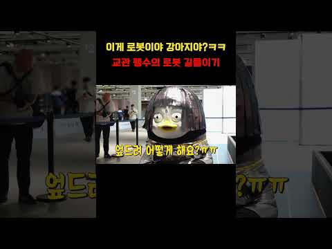 이게 로봇이야 강아지야?ㅋㅋ 교관 펭수의 로봇 길들이기