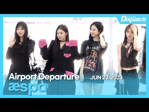 에스파, "다 같이 올블랙으로 시크미 발산" l æspa, "All show off their chicness in all black" [공항]