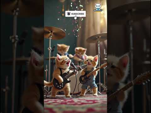 The Cutest Rock Band You’ll Ever See! 🎸🐱 | Cat Music Squad #shorts #aicat #catshorts