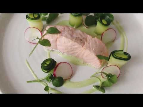 Salmon Pave with Watercress Oil and Radish with Pierre Le Chef
