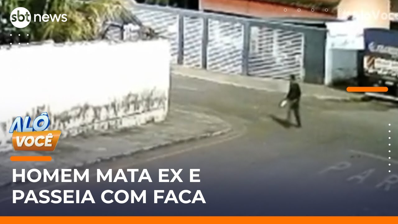 Homem mata ex namorada por ciúmes e desfila com faca usada no crime | AloVoce