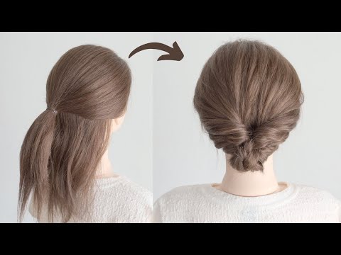 [簡単アレンジ]ピンなしで作れる簡単ヘアアレンジ/ [Easy Hairstyle] Simple No-Bobby Pin Hairstyle for Short to Medium Hair