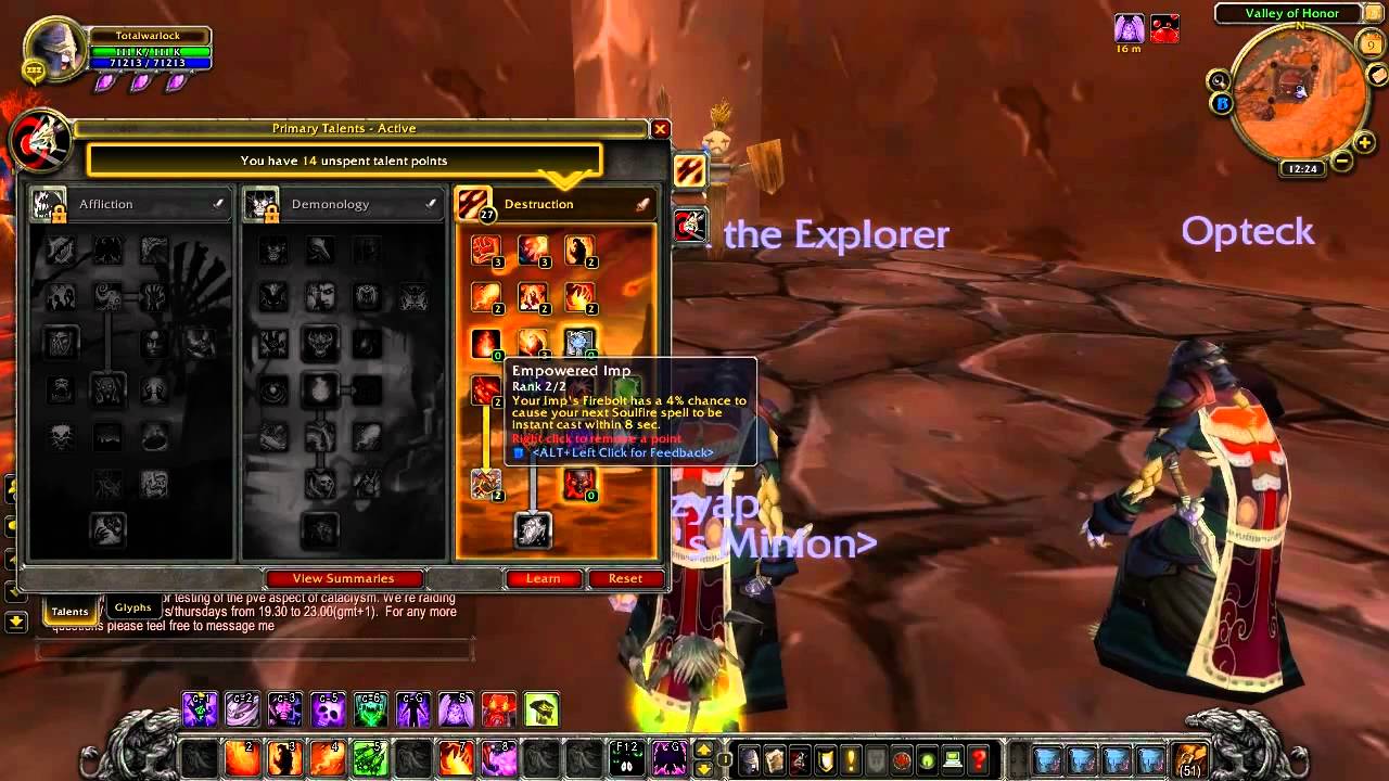 Wow Cataclysm Guide Warlock Guide Part Destruction Ft Optec