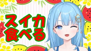 【雑談】　差し入れのスイカ食べるでし🍉