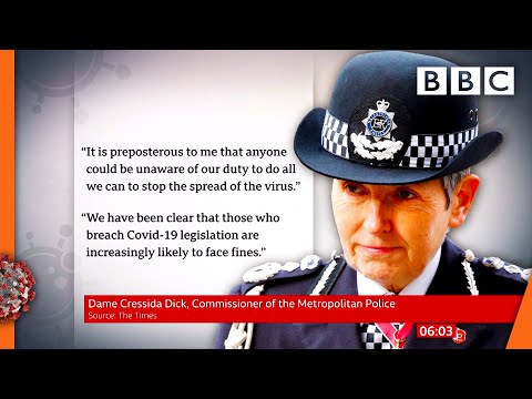 Covid-19: Rule-breakers ‘increasingly likely’ to be fined, Cressida Dick 🔴 @BBC News live – BBC