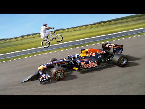 World First! Jumping Over A Moving F1 Car