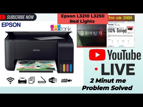 Epson L3250 L3150 Red Lights problem solved 2 Minut me Problem Solved Error 0045 Code 034004#epson