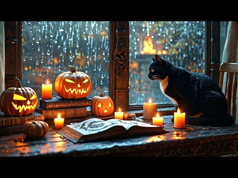 Relax with Rainy Halloween Jazz 🌧️🎃 — smooth and cozy jazz for rainy autumn nights | 10 Hours