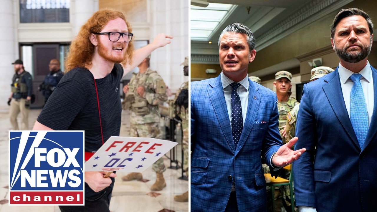 'CRAZY protesters' confront Vance and Hegseth in DC