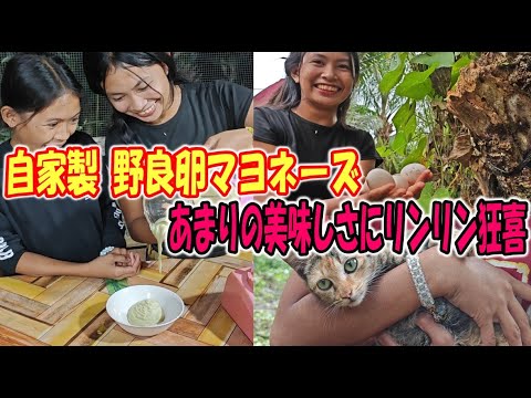 ミキサーと野良卵で作る自家製マヨネーズ！あまりの美味しさに歓喜するリンリン