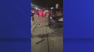 Cleveland street racing crash injures 2, damages 10 vehicles