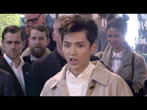 Kris Wu drives the crowd crazy at the 2017 Burberry fashion show in London