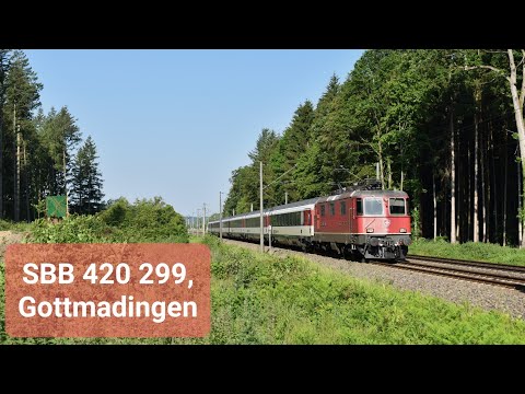 4K | SBB 420 299 komt met rijtuigen door Gottmadingen als IC 1180 naar Singen(Hohentwiel)!