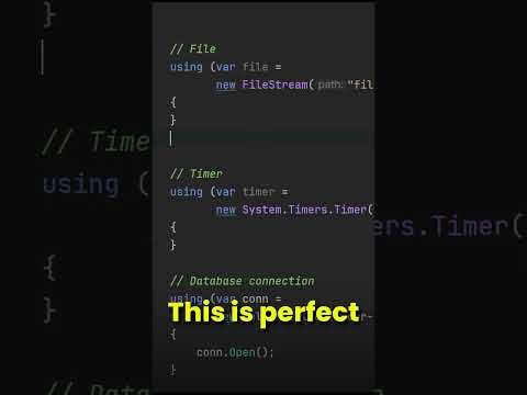 The using keyword in C# is awesome