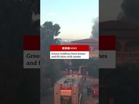 Greece battles wildfires, evacuating residents near Athens. #Greece #Wildfires #BBCNews