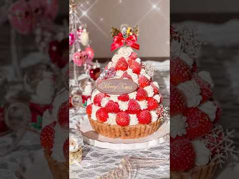 冬のはじまり🎅🏻🎀❄️ショートケーキとツリーケーキ🎄🎂💕🍓 #クリスマスケーキ #cake #vlog #イチゴ #いちごスイーツ #christmascake