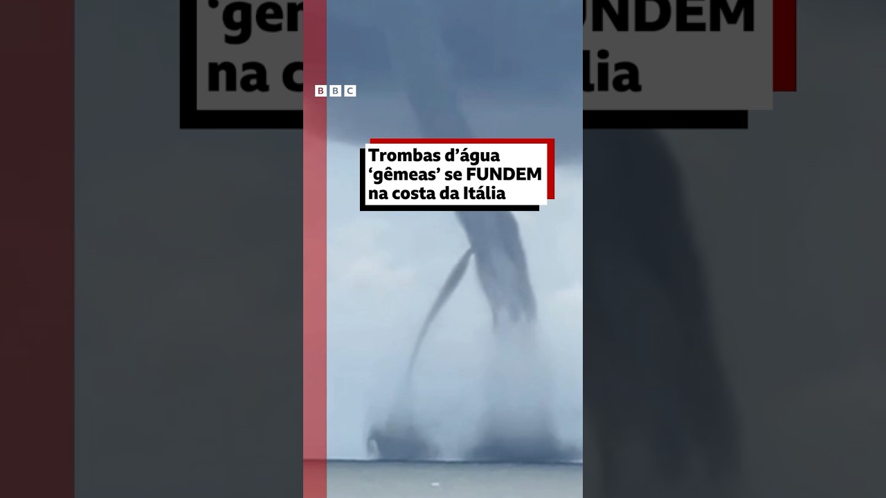 Trombas dágua gêmeas se fundem perto da costa italiana 🌪️💦