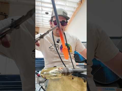 This Pumpkin Got Wrapped in a Black Glass Spider Web #halfoween #glassblowing #glassart #satisfying