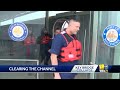 Temporary channel opens after bridge collapse(WBAL) - 02:10 min - News - Video