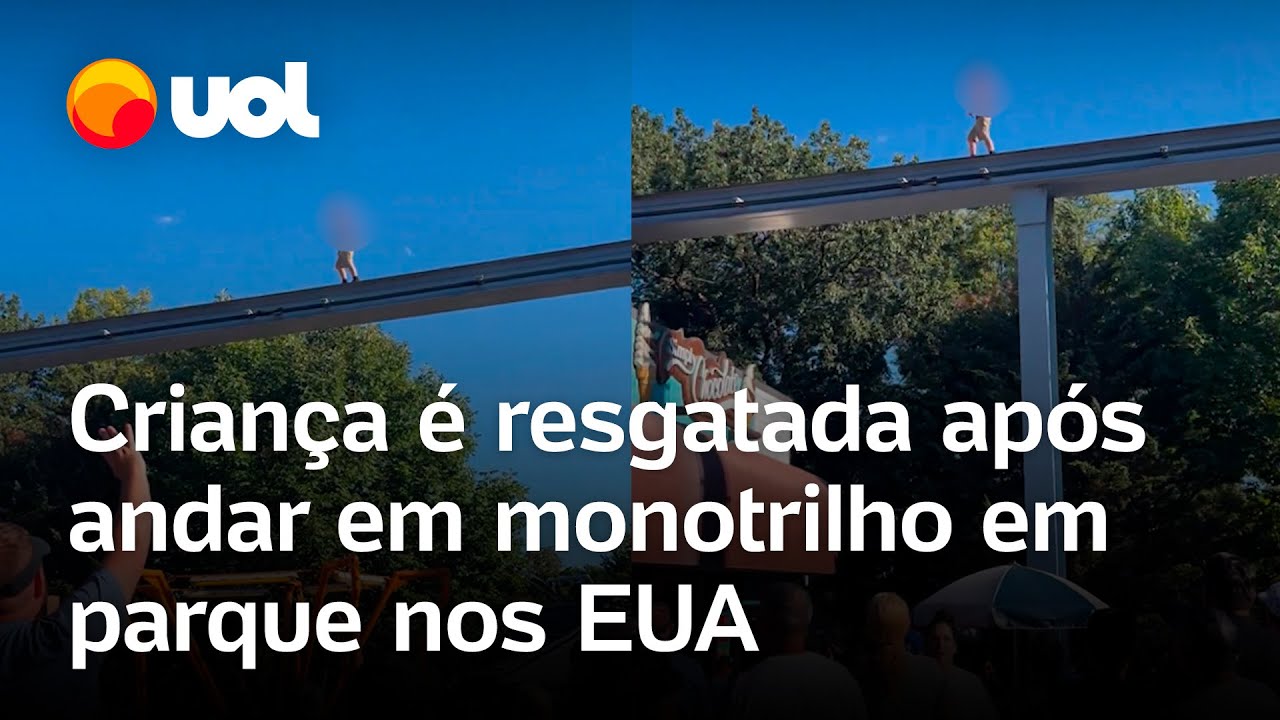 Criança é resgatada após andar pelos trilhos do monotrilho em parque nos Estados Unidos vídeo