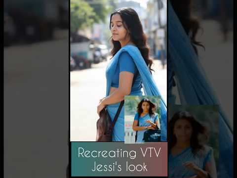 jessi vtv saree recreation #saree #tamilmovie #tamilsong #biggbosstamil #trendingshorts