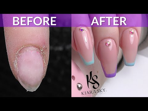 Color French Nails 💛 Kiara Sky Gelly Tips Review