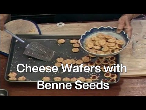 screenshot of youtube video titled Cheese Wafers with Benne Seeds |  Entertaining at the College of Charleston (1999)