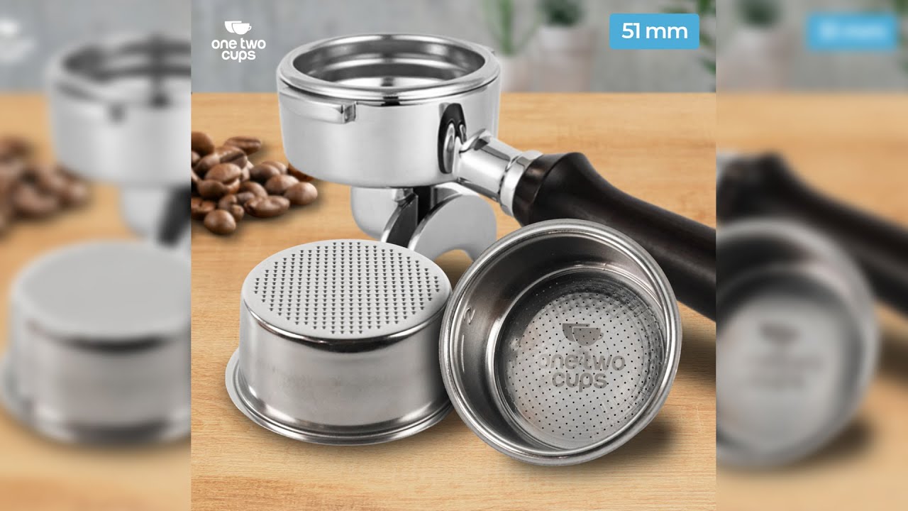 Pratinjau video produk One Two Cups Filter Basket Portafilter Single Wall 51mm 16g 1 Cup - DL-01