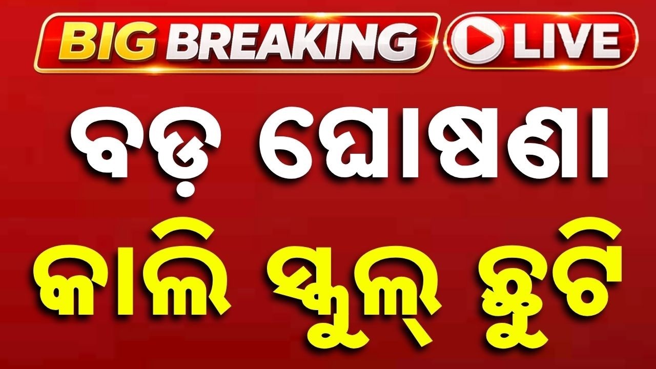 🔴Big Breaking | କାଲି ସ୍କୁଲ ଛୁଟି ! School Holiday Announced For Tomorrow | Odisha News | Argus News