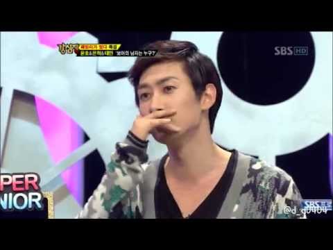 Eunhyuk imitation of TVXQ Yunho's sexy lip touching style@121113 Strong heart