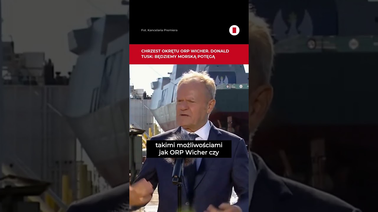 Chrzest okrętu ORP Wicher. Tusk: Potencjalny napastnik zastanowi się wiele razy #shorts