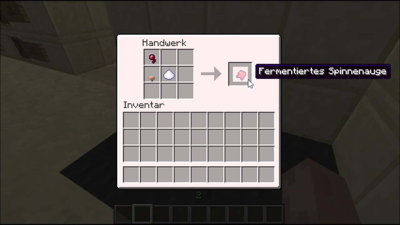 Minecraft Fermentiertes Spinnenauge Craften - YouTube