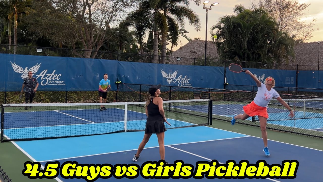 4.5 Guys vs Girls Pickleball | Matt & Steve vs Shannon & Ali | Aztec RV Resort | Margate Florida