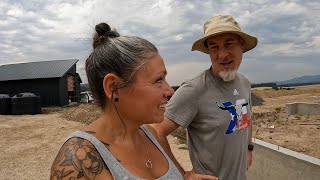 Installing the drain tile on our OFF GRID HOME // And it FINALLY RAINS!!!
