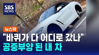 내 차에 대체 무슨 짓을…통째로 사라진 바퀴 / SBS / 뉴스딱
