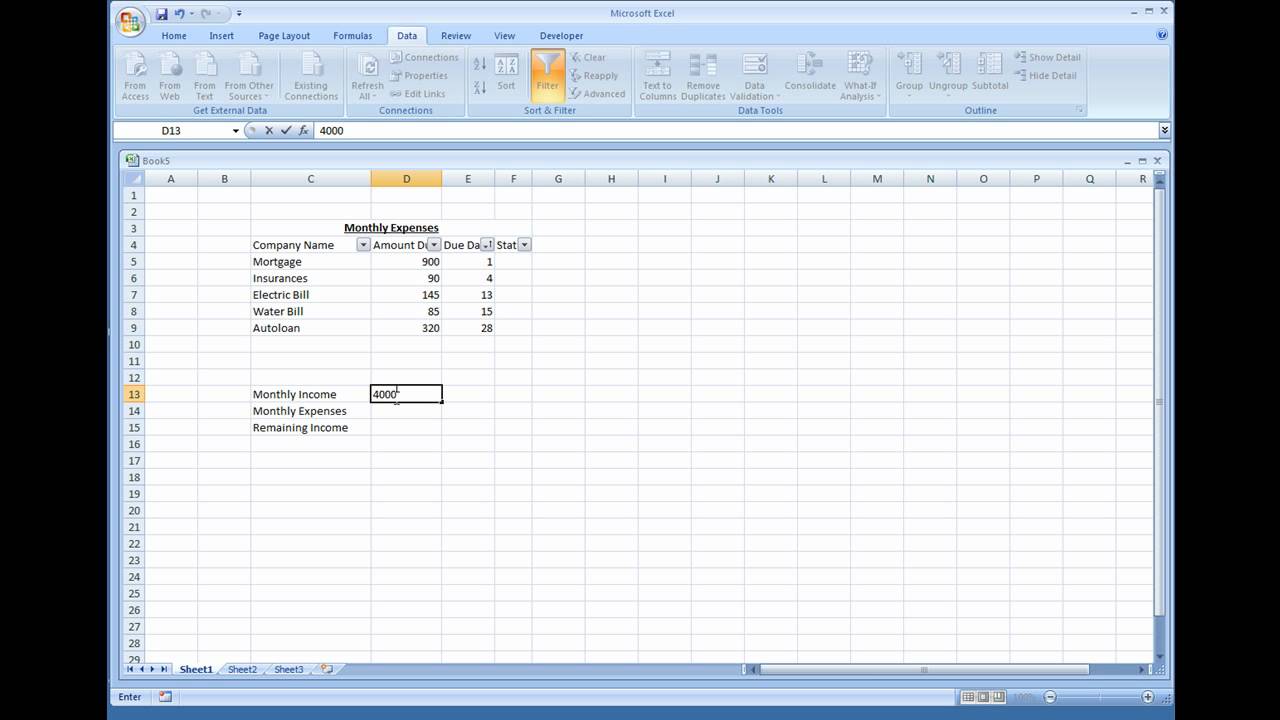 How To Create A Expense Sheet In Excel