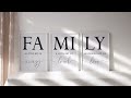 "Family" תמונה מחולקת לשלושה מודפסת על בד קנבס פרימיום מתוח וממוסגר מוכן לתליה