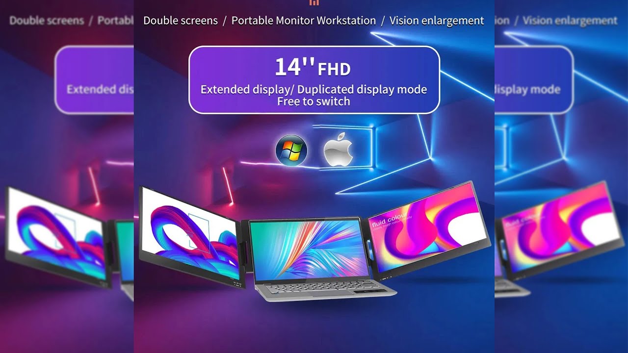 ApexWay Portable Monitor Dual Screen Extender 14 Inch IPS FHD 60Hz - X90A Pratinjau video produk ApexWay Portable Monitor Dual Screen Extender 14 Inch IPS FHD 60Hz - X90A
