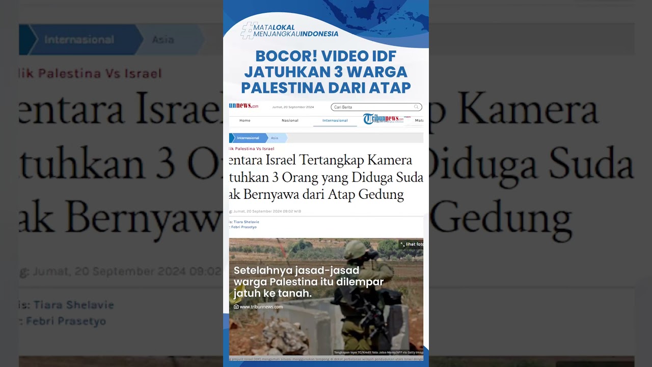 Detik-detik IDF Jatuhkan 3 Warga Palestina dari Atap Gedung Bertingkat, Diseret dan Ditendang