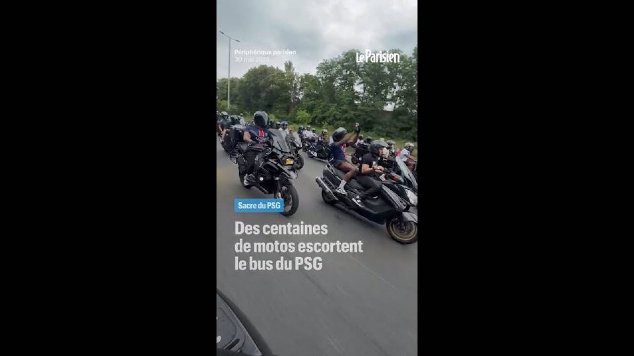 Sacre du PSG : des centaines de motos escortent le bus des joueurs