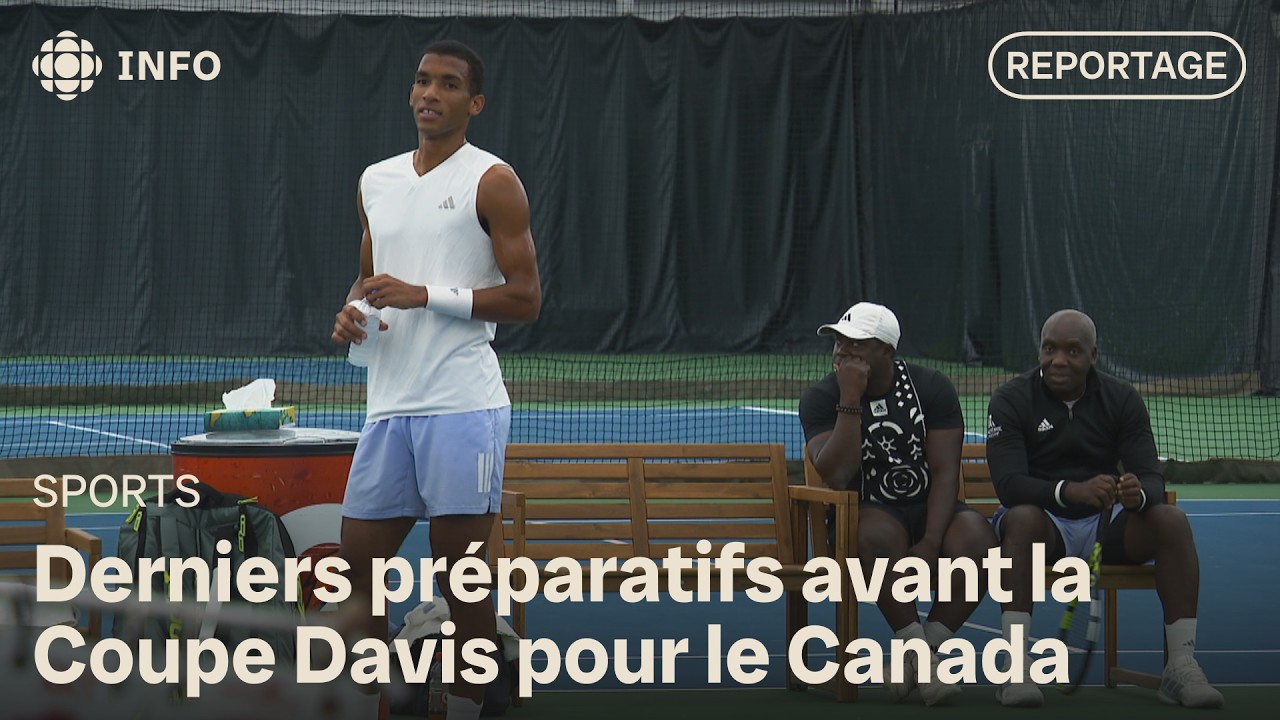 Félix Auger-Aliassime et l’équipe canadienne à l’entraînement à Québec