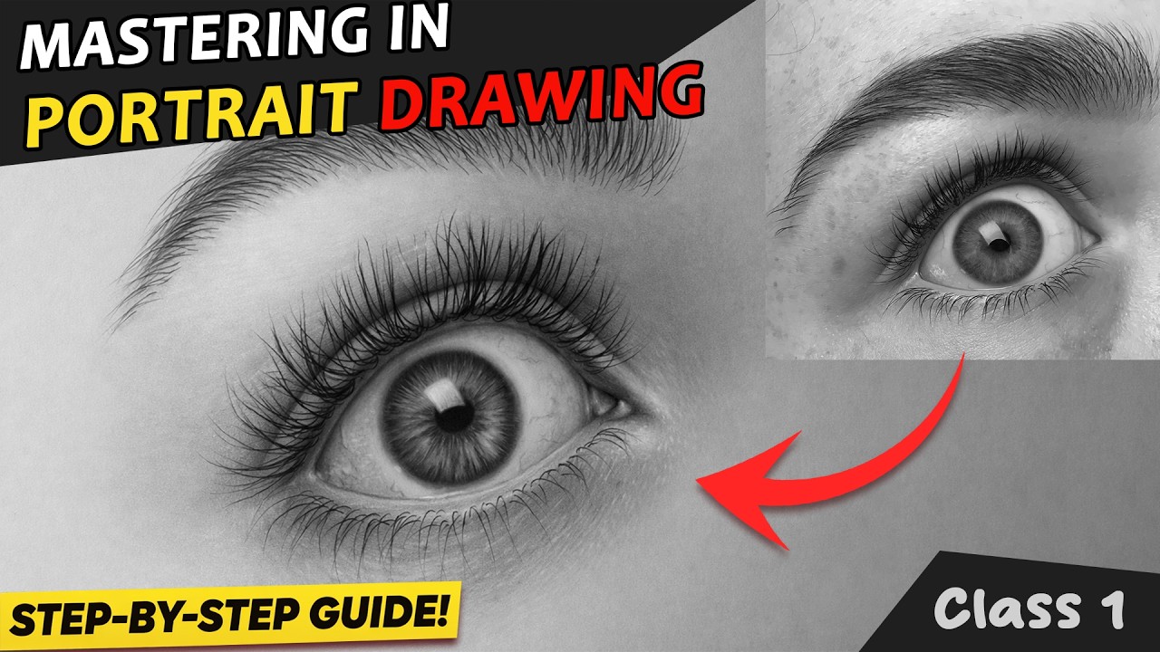 The Secret to Realistic Portrait Drawing (Easy Method) - Lesson 1| Eye Drawing #portraitdrawing