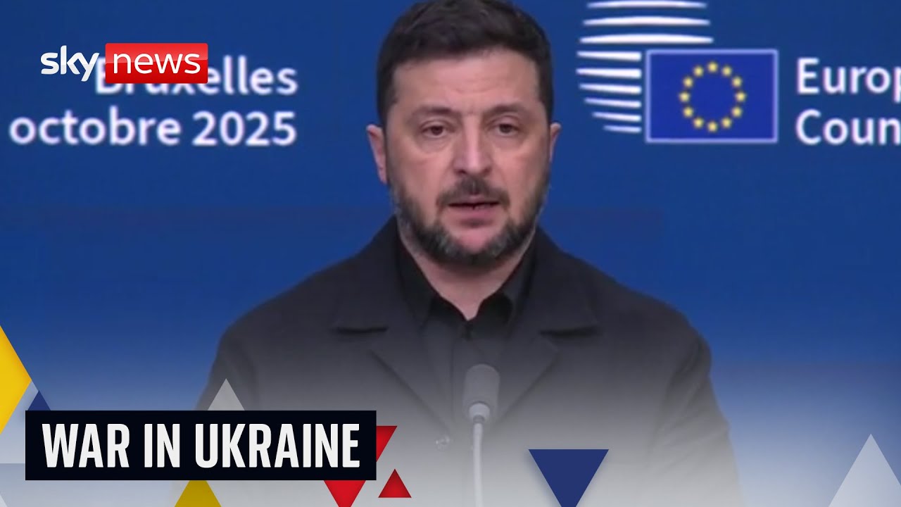 Zelenskyy speaks to reporters following EU summit in Brussels