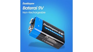 Pratinjau video produk Doublepow Batu Baterai 9V 6F22 Non-Rechargeable 1 PCS