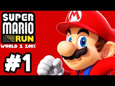 Super Mario Run Gameplay Walkthrough Part 1 - World 1 100% (ALL PINK COINS)