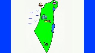 דף צביעה ליום העצמאות מפת ארץ ישראל