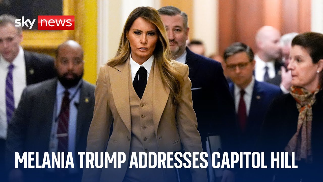 Melania Trump makes first public speech since returning to the White House as First Lady